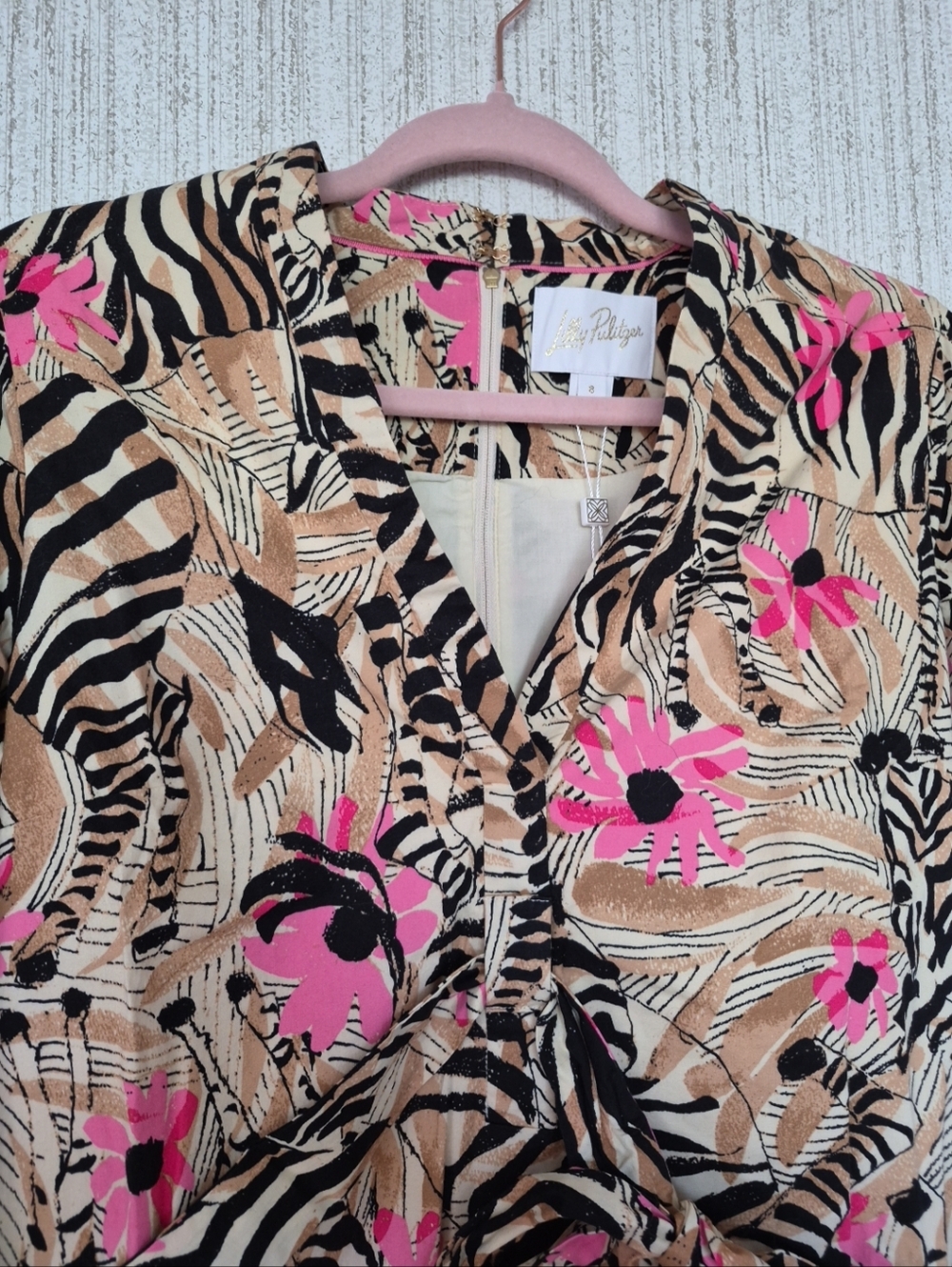 NWT Lilly Pulitzer Size 8 Phillipa Stretch Dress Rutabaga El Morocco Zebra Print - Picture 8 of 13